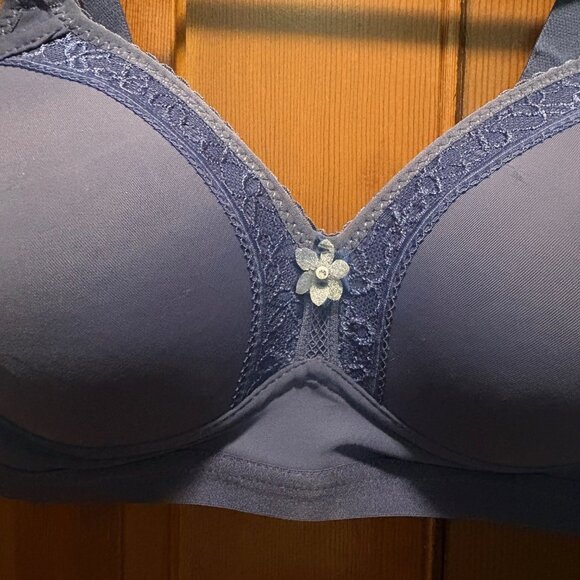 NWT TELIMUSSTO Women's Wireless Comfort Bra  blue 44A - Picture 4 of 5